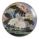 Large model plate in Chinese enamel porcelain with splendid bird decoration. macau