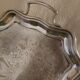 Large english silver metal tray