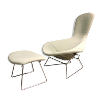 Fauteuil et repose-pieds Bird d'Harry Bertoia, Knoll