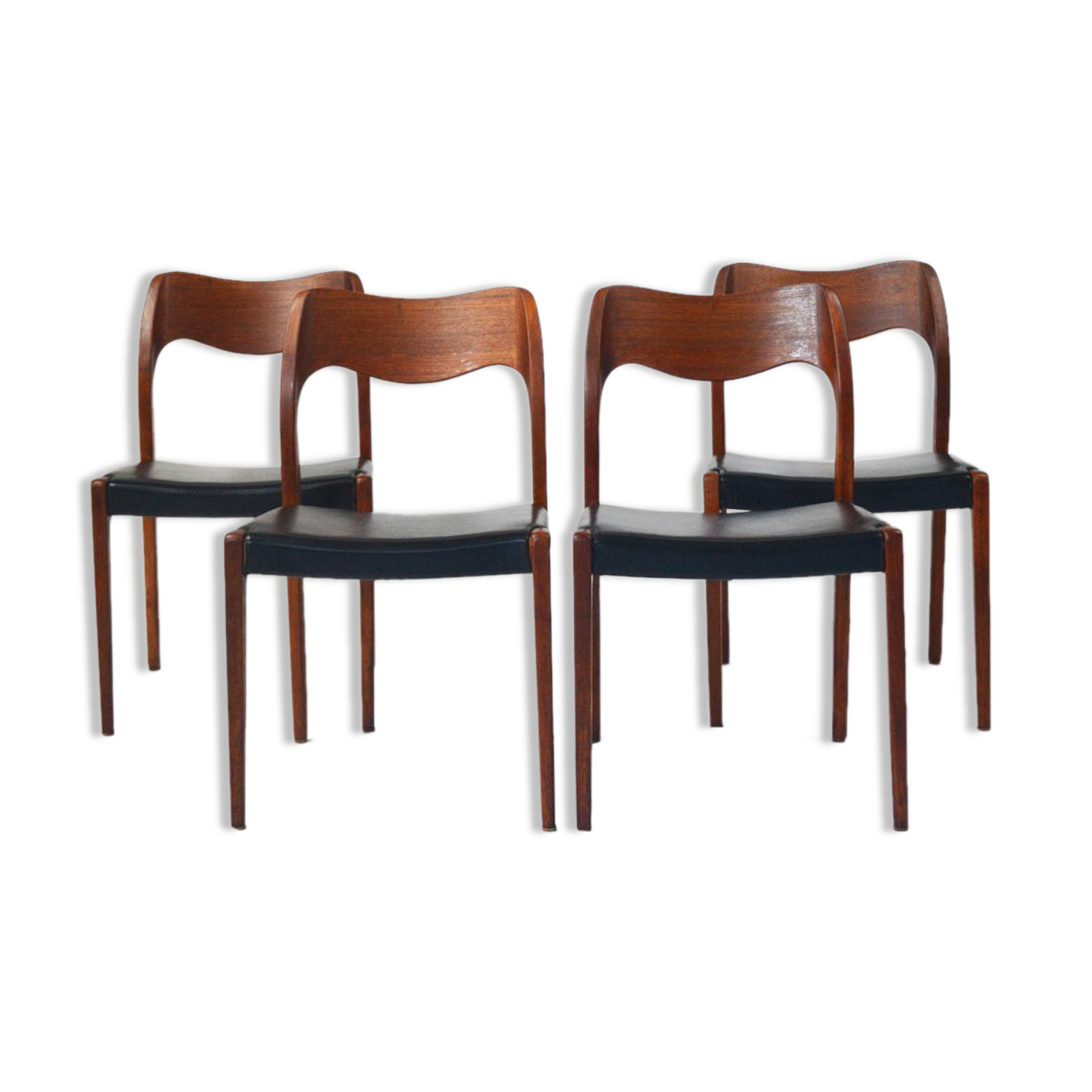 Set of four Niels Møller chairs Model 71 for J.L Møller