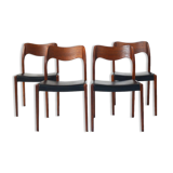 Set of four Niels Møller chairs Model 71 for J.L Møller
