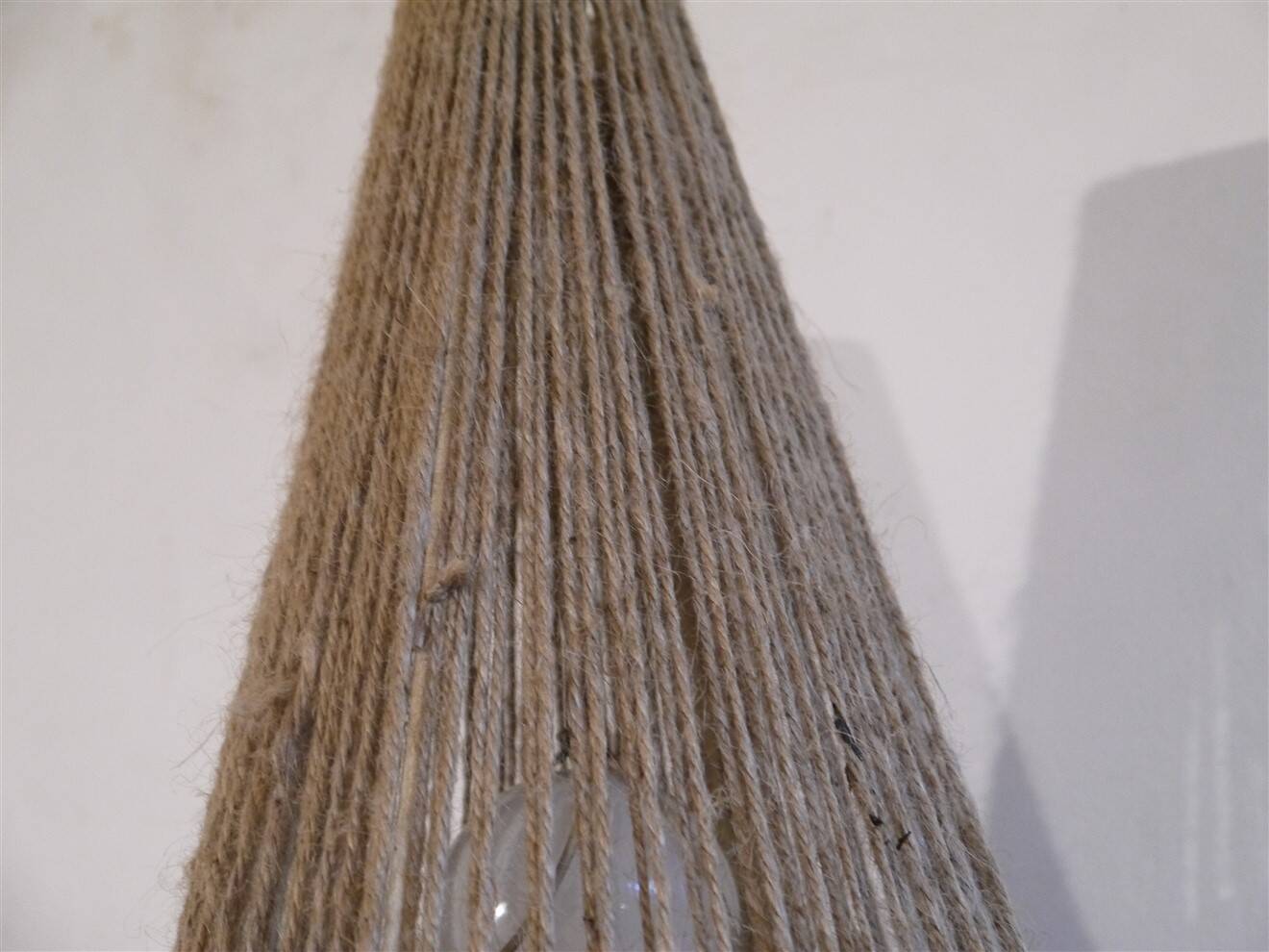 Scandinavian lamp in wood and rope, 1960