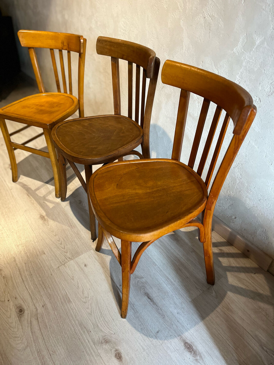 Set of 3 bistro chairs 1950/60