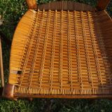 2 straw bistro chairs