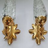Pair of antique gilded wall sconces