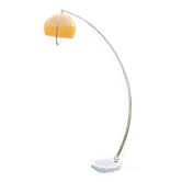 Arco telescopic design floor lamp from the 70s, marble base, chrome rod, plastic lampshade