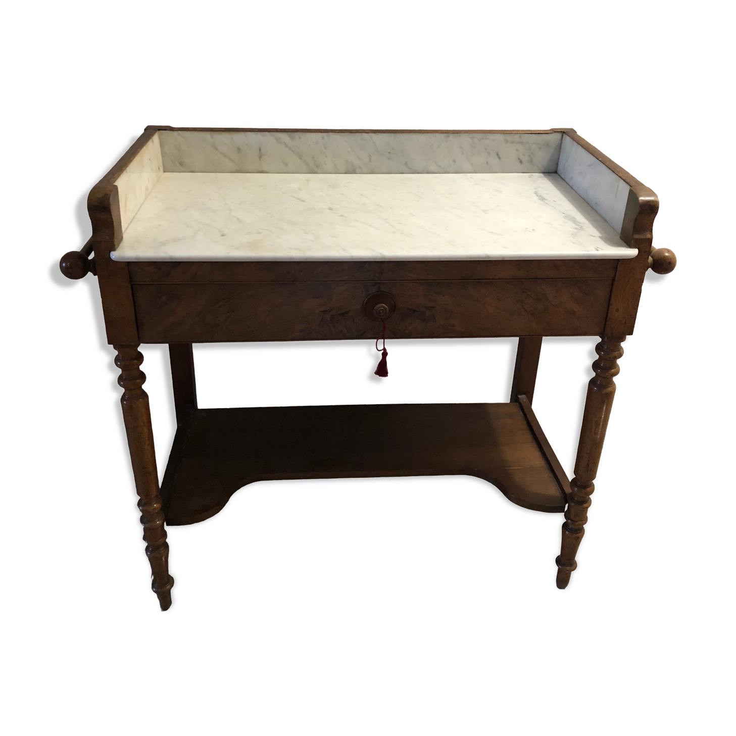 Table de toilette dessus marbre