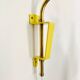 Adjustable Brass and Wicker Arc Sconce