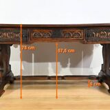 Oak Desk Table, Neo-Gothic style – Early 20th century