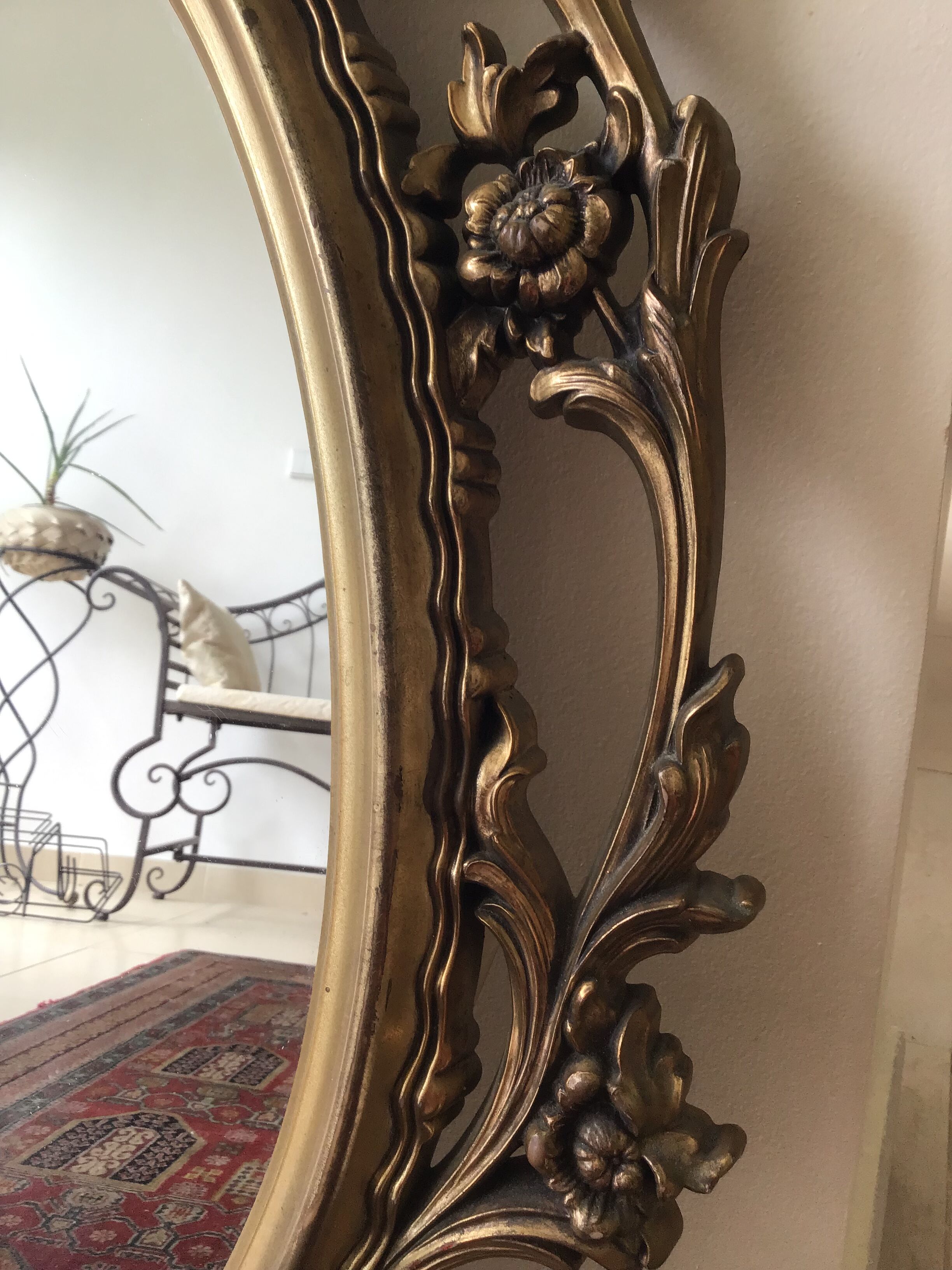 Large baroque mirror rockery 82x50cm