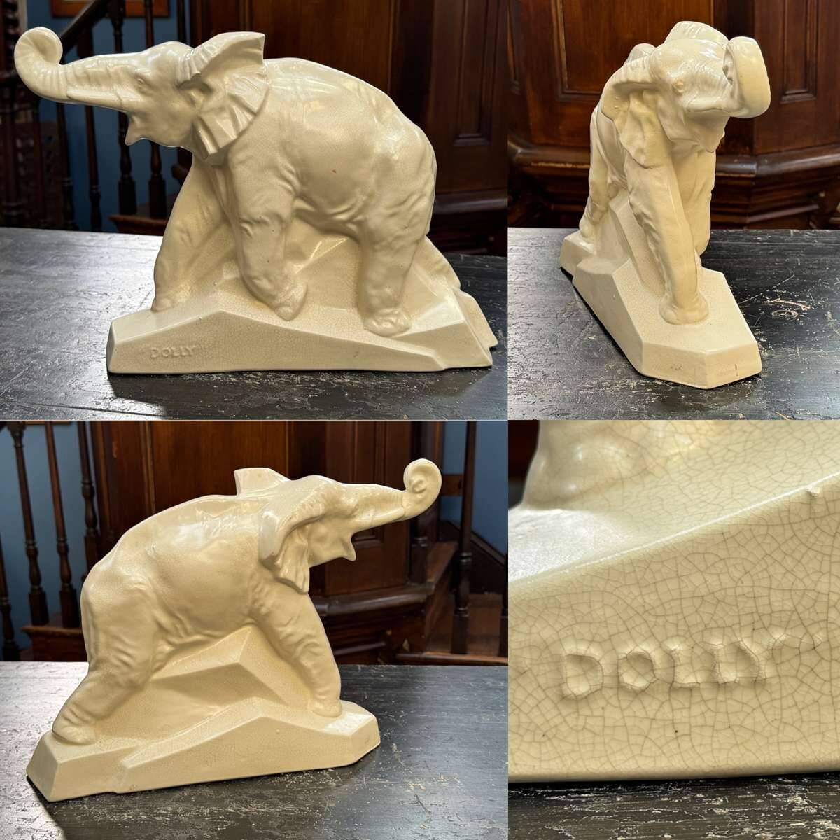 Large Art Deco ceramic elephant - Dolly made by Le Jan