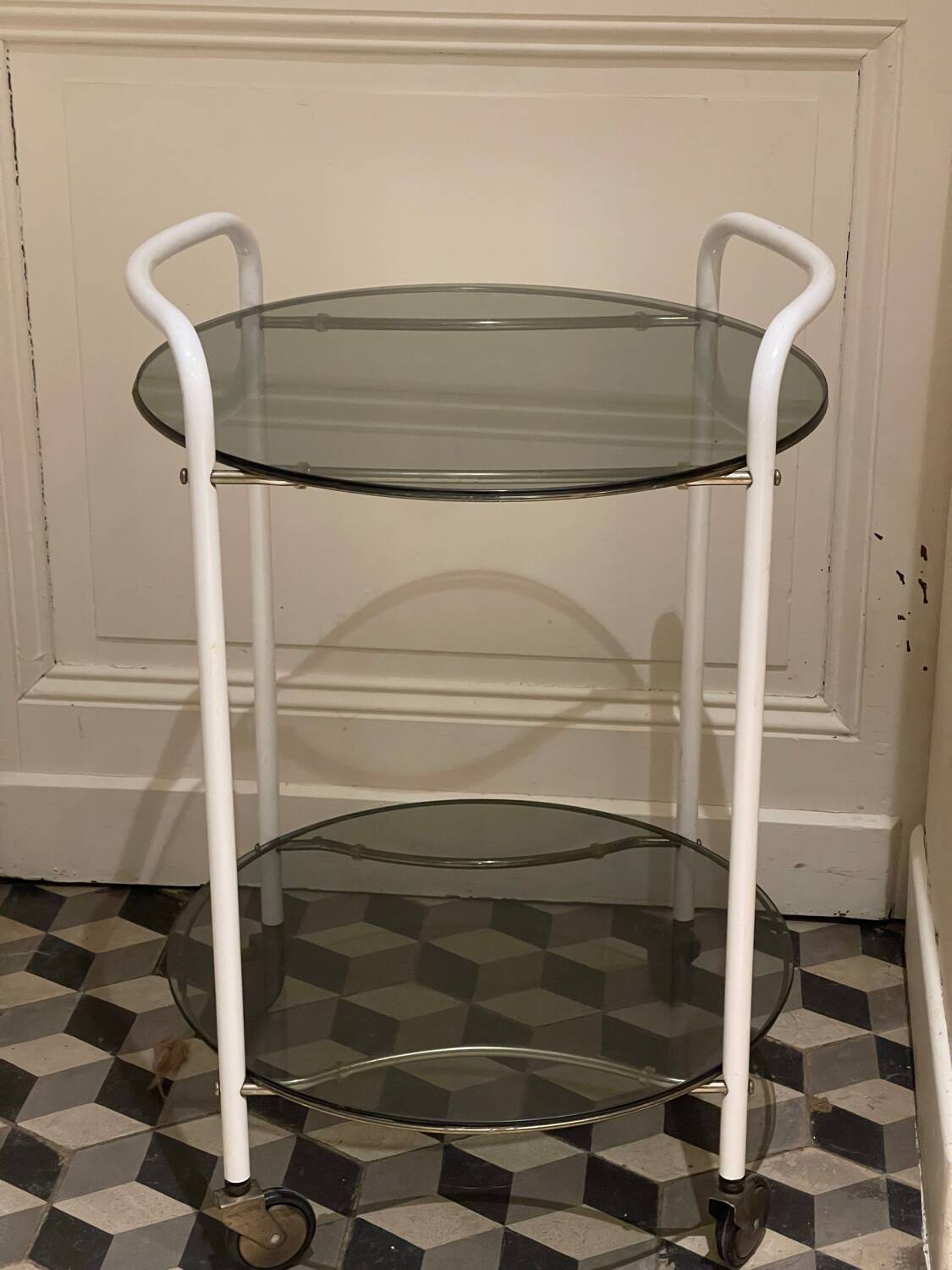 Vintage rolling side table