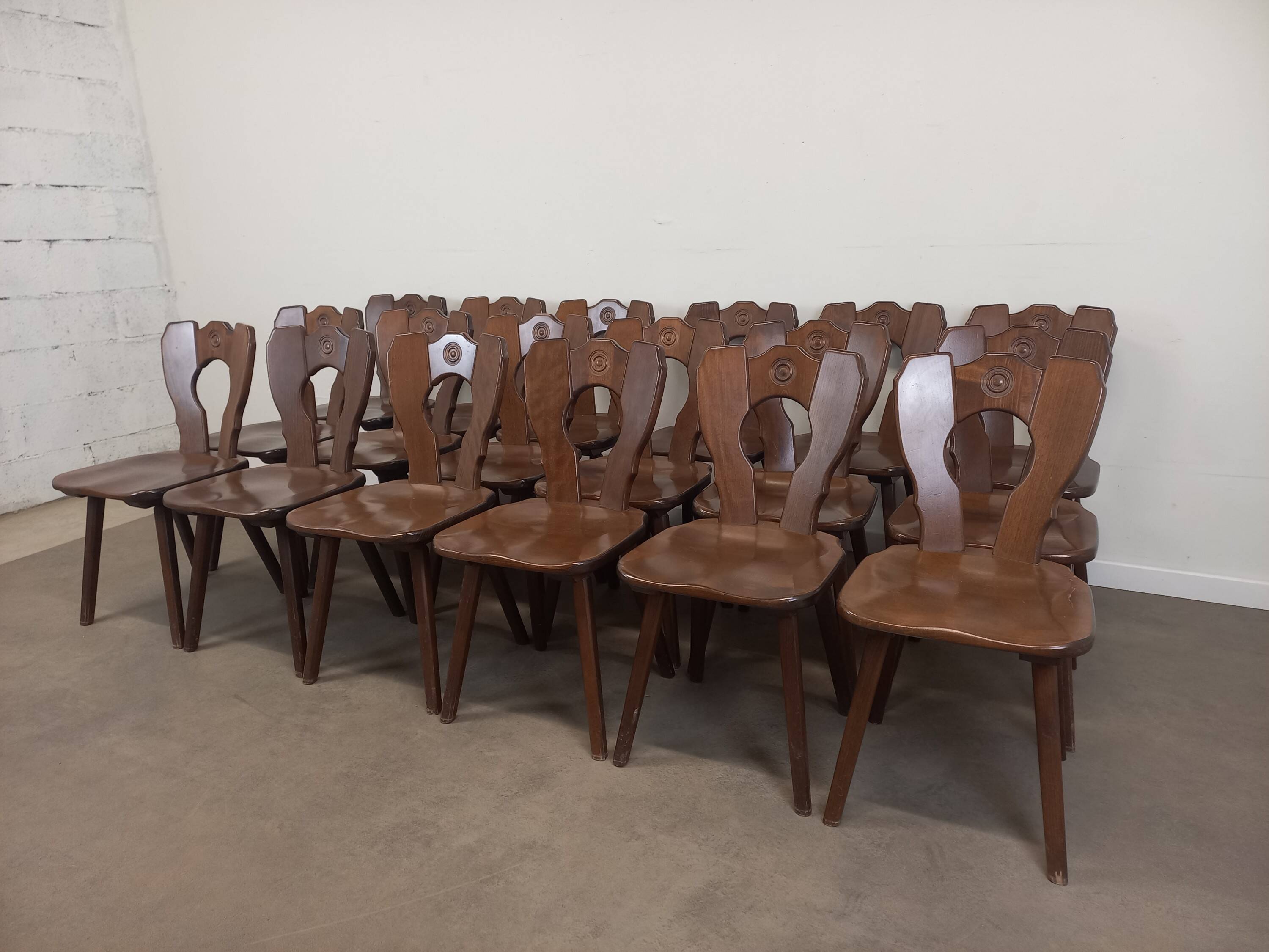 Set of 6 brutalist bistro chairs