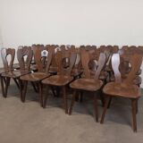 Set of 6 brutalist bistro chairs