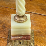 Twisted onyx and bronze lamp