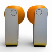 Pair of Space Age orange eyeball lamps by Massive Belgium