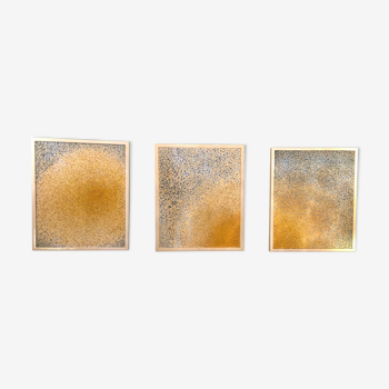 3 tableaux contemporains présentés en triptyque signés et datés de 1995