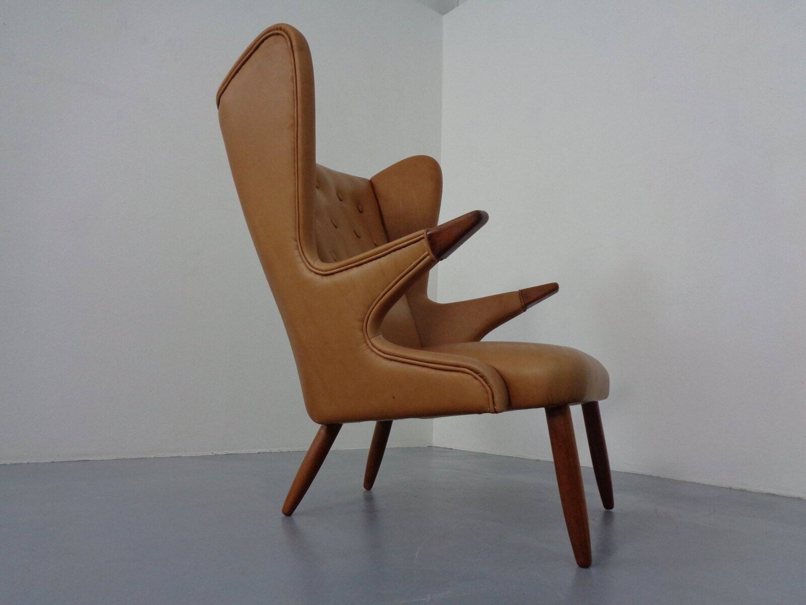 Teak and leather armchair by Svend Skipper for Skippers Møbler, Denmark, 1960s