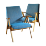 Paire de fauteuils vintage des années 70 retapissés