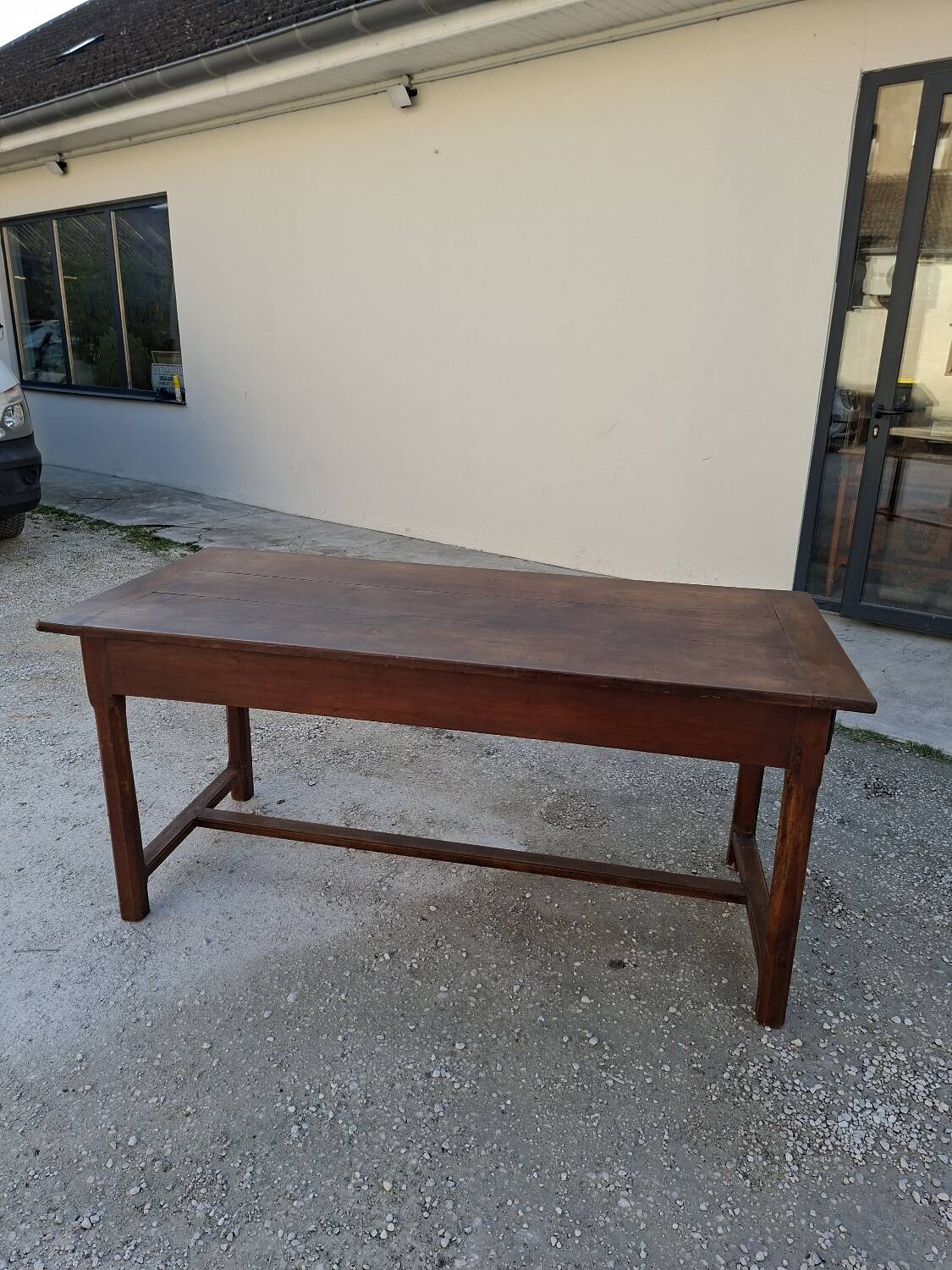 Rustic monastery farmhouse table, antique, 19th century, made of walnut.