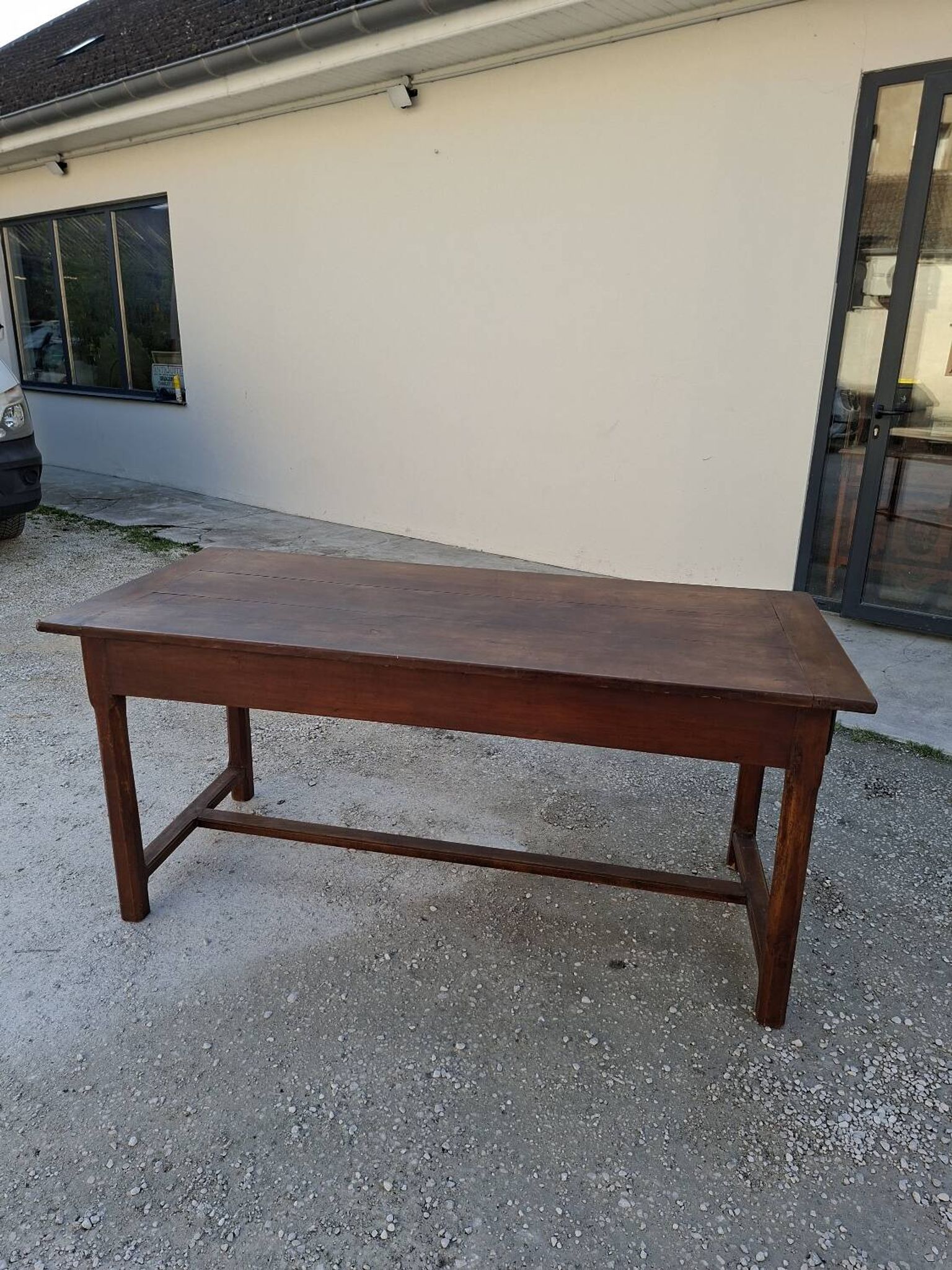 Rustic monastery farmhouse table, antique, 19th century, made of walnut.
