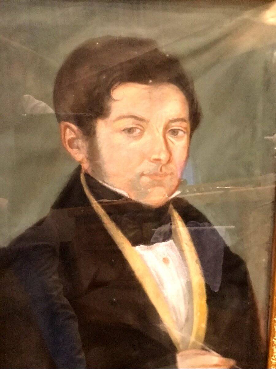 Portrait d'homme au pastel vintage