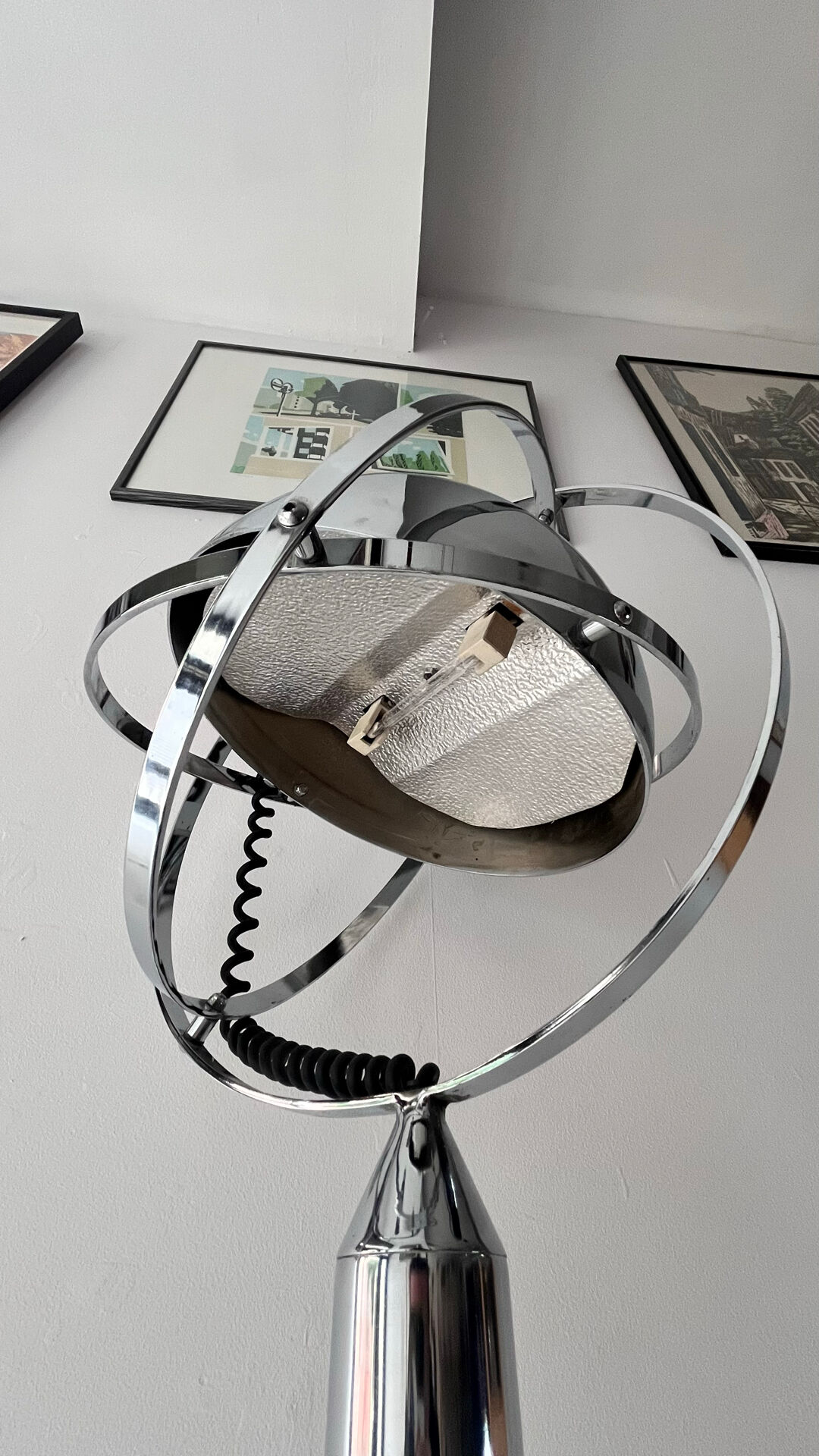 Lampe de sol rare par Peter Bliss, années 1980, style Space Age