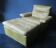 Fauteuil et repose-pieds en cuir patchwork vert olive par Laauser, années 1970.