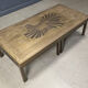 Table basse en laiton gravé vintage, années 1970