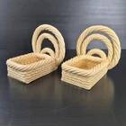 VINTAGE 1960 BOOKENDS WOVEN BASKETS IN 60S RETRO CERAMIC