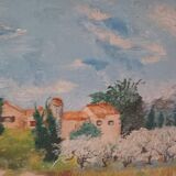 Oil on panel signed-landscape