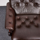 Canapé en palissandre et cuir de veau des années 60, rodeio par jean gillon, 1968