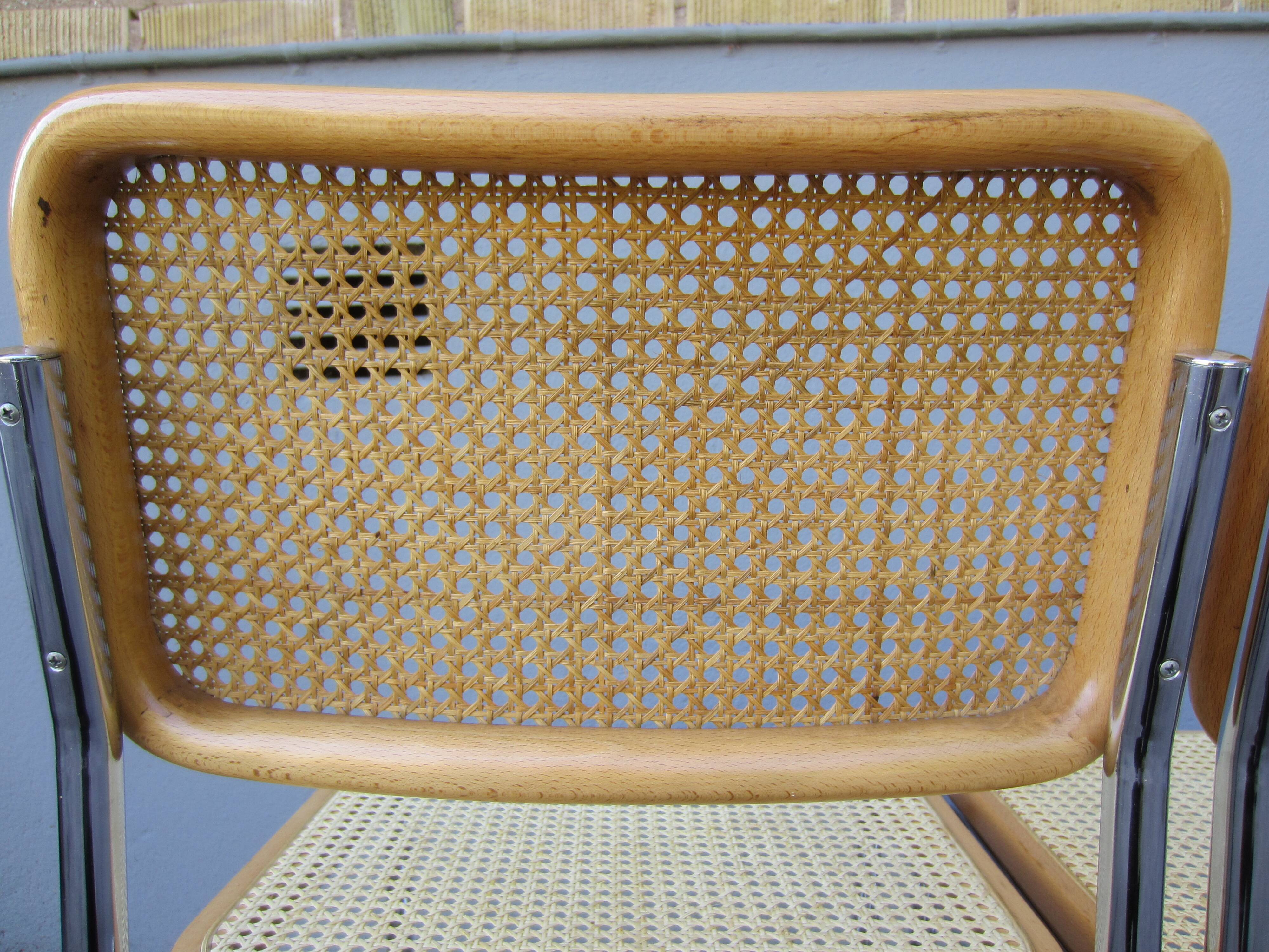 Pair of Cesca B32 chairs by Marcel Breuer