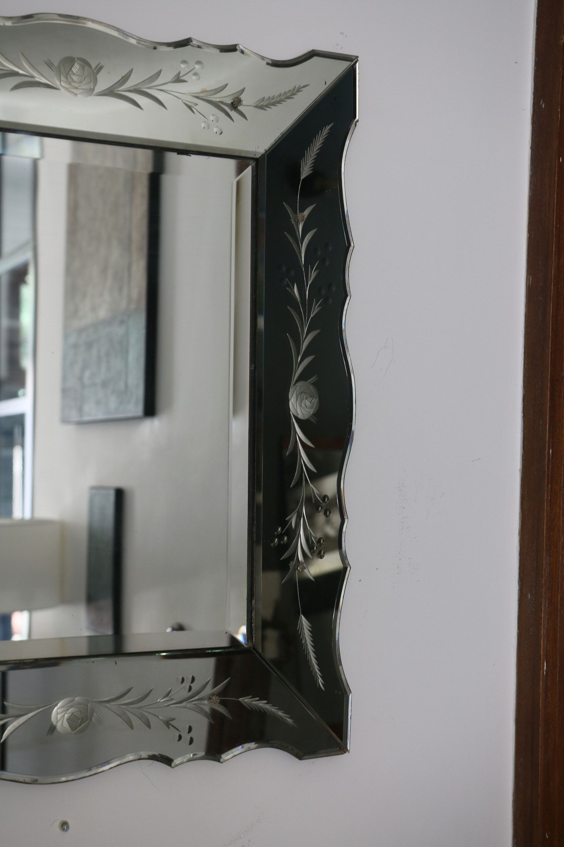 Bevelled Venetian mirror from the 1950s.
