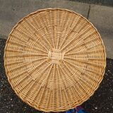 Round wicker side table