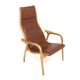 Scandinavian leather armchair, Lamino, Yngve Ekström, Sweden, 1970