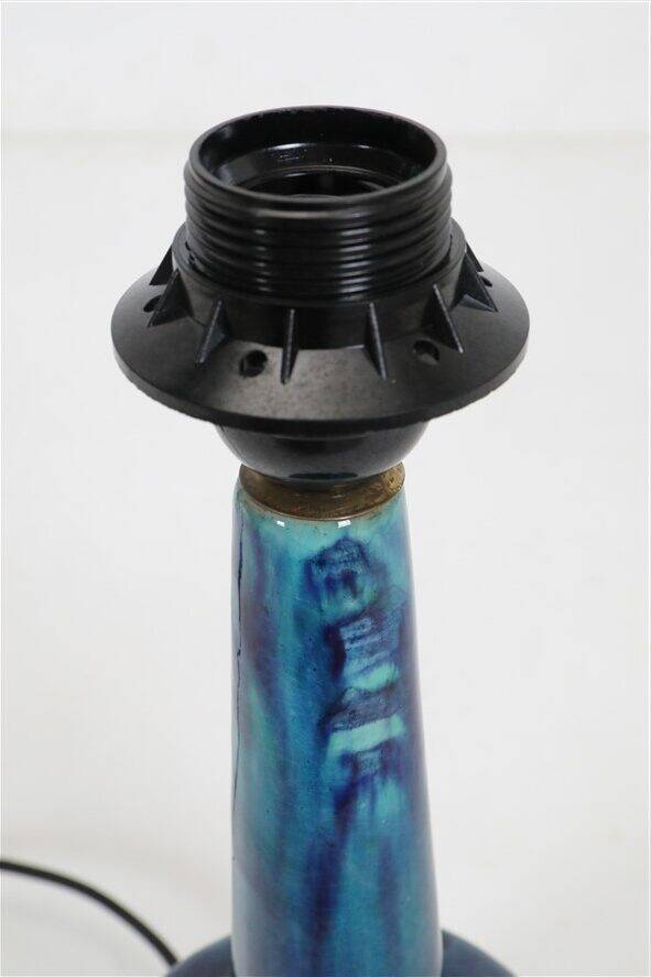 Rare Jørgen Holstein ceramic table lamp / mid-century Danish modern design / lamp / turquoise / 1960s / 1970s