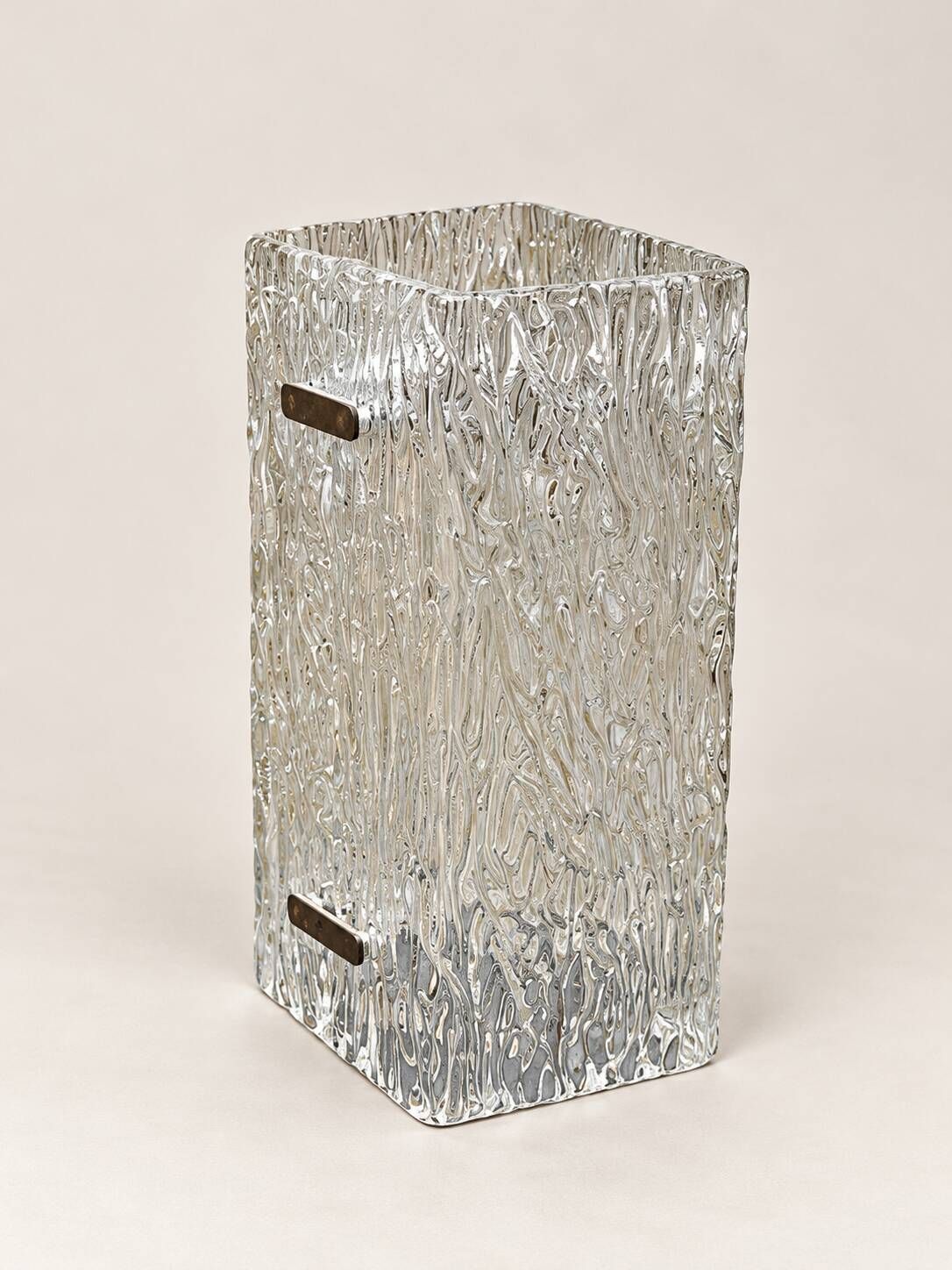 Vintage Kalmar textured glass suspension light – 1960s-1970s