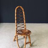 Mid-Century Bamboo High Back Chair from Rohé Noordwolde, Netherlands, 1960s