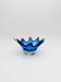 Large Bohemian Crystal Coupe Hospodka Blue Sommerso 1960