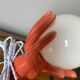 Hand lamp in ceramic color coral electrified to new