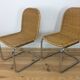 Vintage cantilever chairs in chrome and rattan