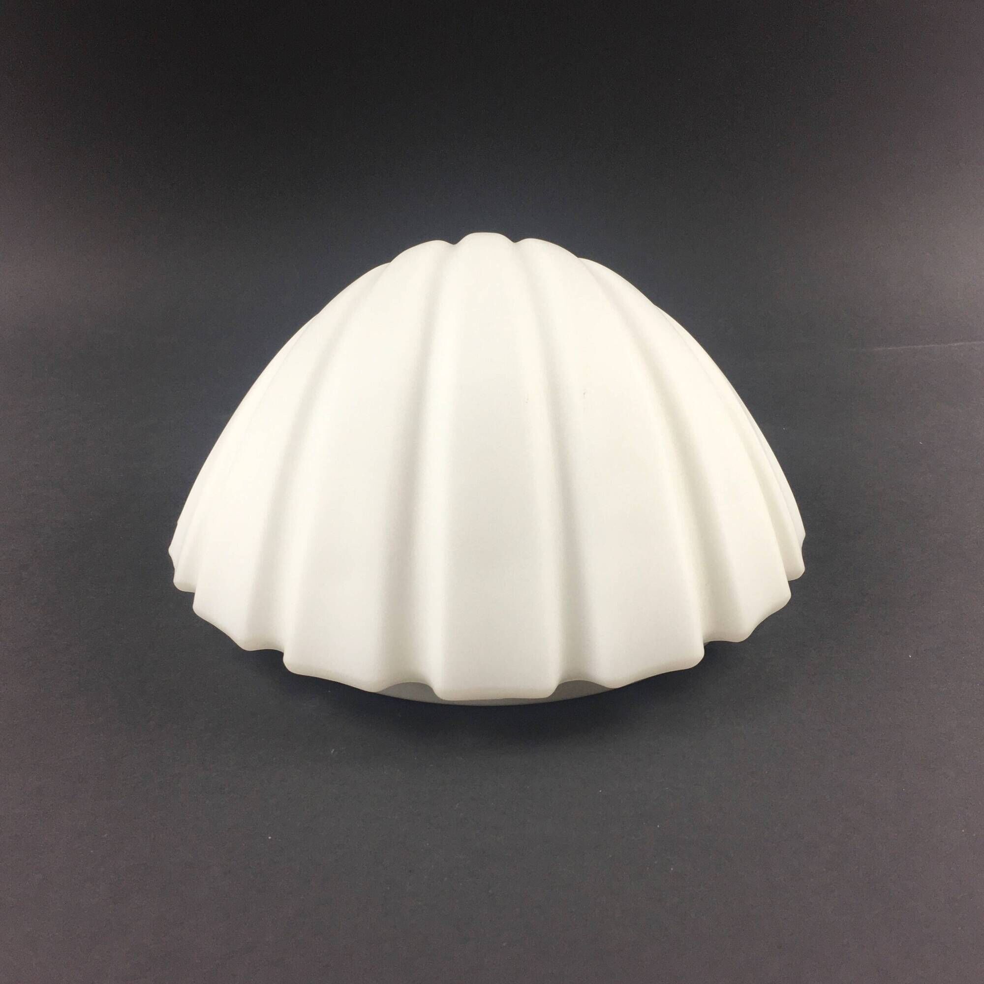 Set of 4 Vintage Shell-Shaped Opaline Glass Wall Lamps from Limburg, 1970s