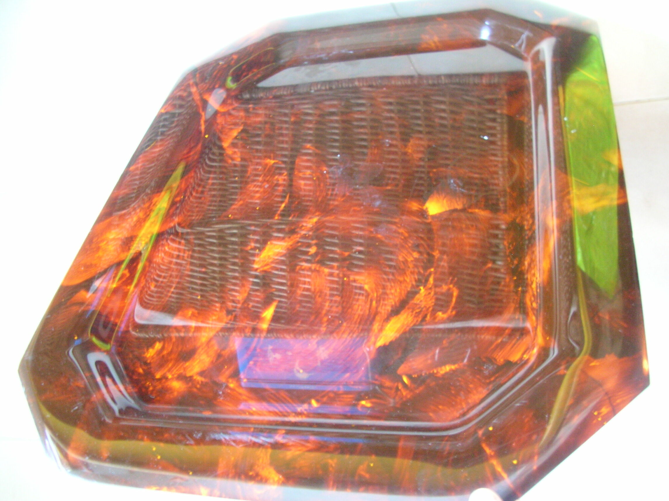 Old tray 1970s in lucite way tortoiseshell deco living room