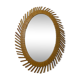 Mirror rattan oval radiating around 1960  - 37x50cm