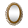 Mirror rattan oval radiating around 1960  - 37x50cm