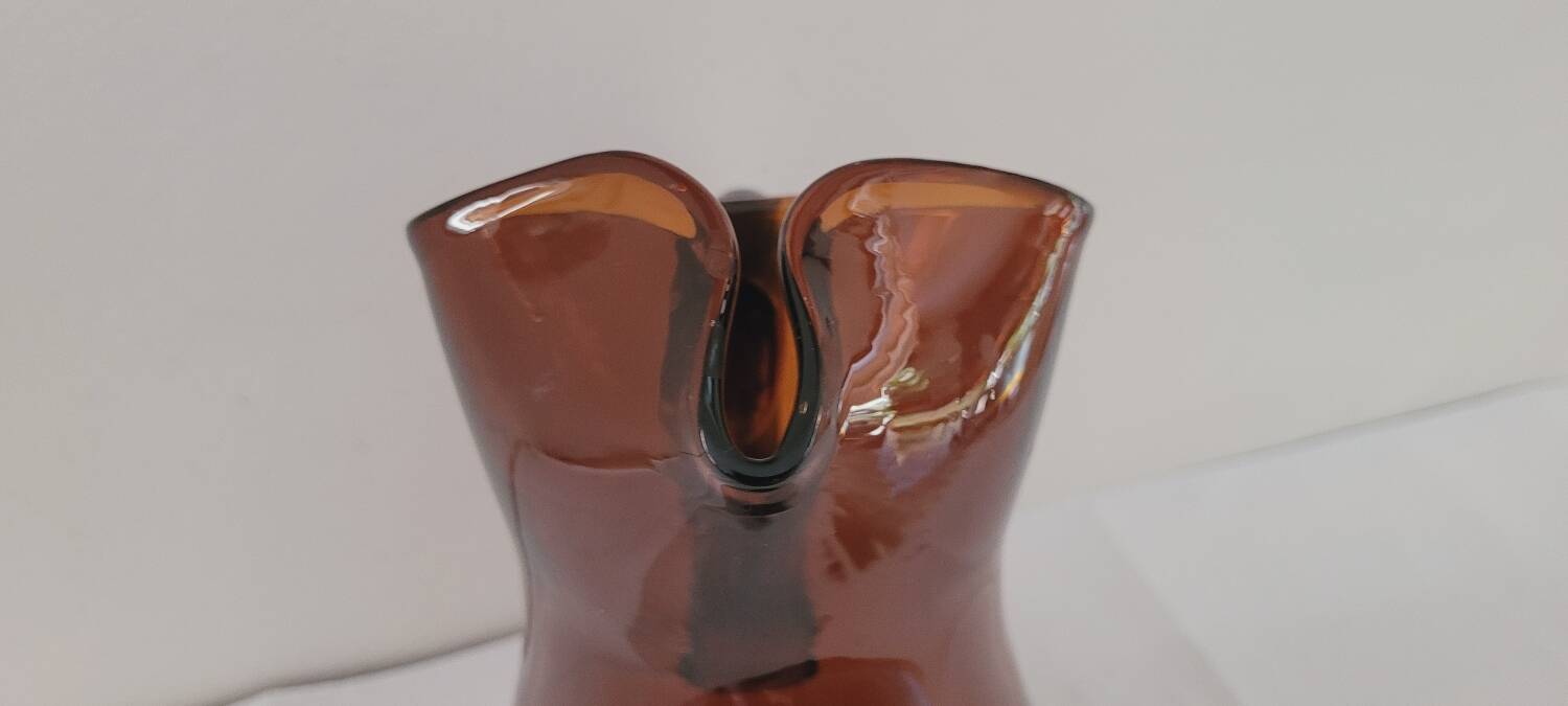 60's amber glass pitcher