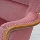 1970s, 2-seater Swedish sofa, pink furniture velour, beech wood.