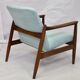 Fauteuil vintage GFM-142 1960 Edmund Homa entièrement restauré tissu bleu aspect velouté