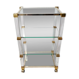 Glass and plexiglass rolling shelf Pierre Vandel